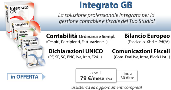 Contabilita Dichiarazione redditi 2012 Bilancio Europeo Xbrl - Integrato GB