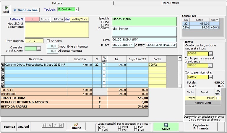 635 Fattura Professionisti