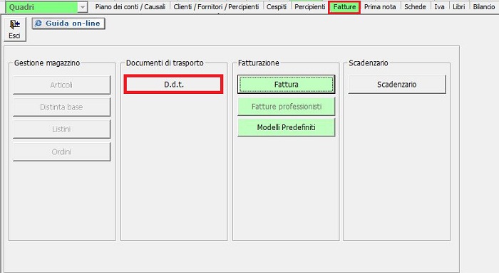 6.2.2 - Come si crea un Documento di Trasporto