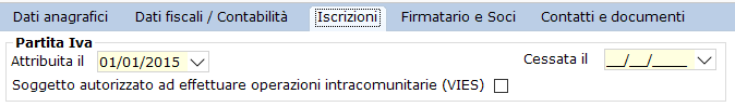 Tab. Iscrizioni